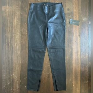 Zara side zip faux vegan leather leggings ankle zip NWT black NEW Medium